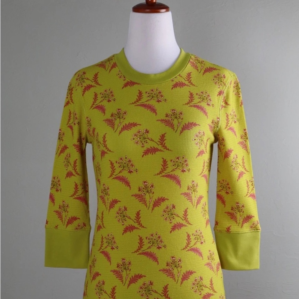 Sundance Melanie Blooms Floral Thermal • Mustard Yellow Boho Top XL - Picture 6 of 9